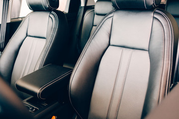 Chic leather seats car interior - 217041572