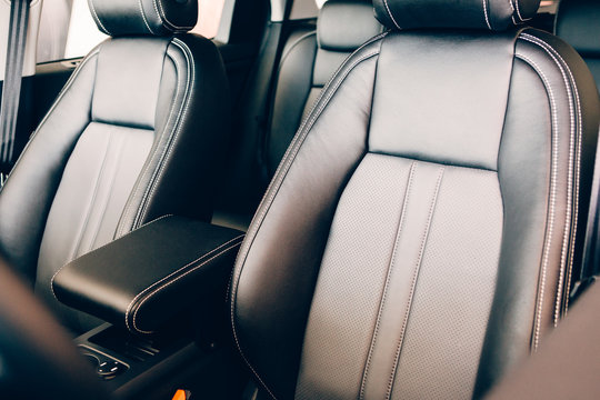 Fototapeta Chic leather seats car interior