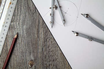 Technical Drawing with Compass, Pencil & Steel Rule