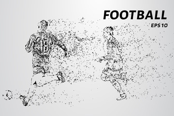 Fototapeta na wymiar Football is made of particles. Game of football.