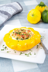 cheesy stuffed pattypan squash