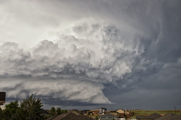 Rotating wall cloud from thunderstorm;  Wyoming