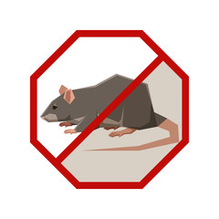 Flat polygonal sign with Rat