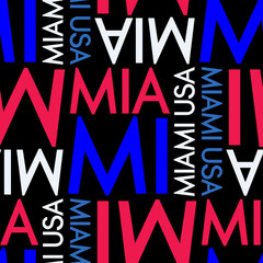 Miami, USA seamless pattern