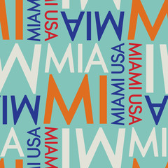 Miami, USA seamless pattern