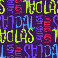Dallas, USA seamless pattern