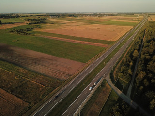 Road in top view