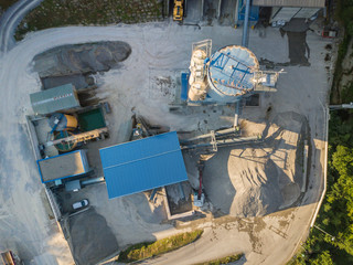 Aerial view of gravel pit in Switzerland