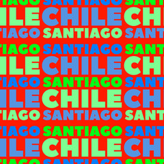 Santiago, Chile seamless pattern