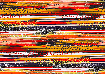 Vector seamless pattern with hand drawn rough edges textured brush strokes and stripes hand painted.
