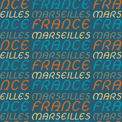 Marseilles, France seamless pattern
