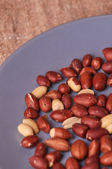 walnut peanut. peanuts for food textures. peanut harvest. fried peanuts. texture of the nuts. Nuts on the food dish. Selective focus
