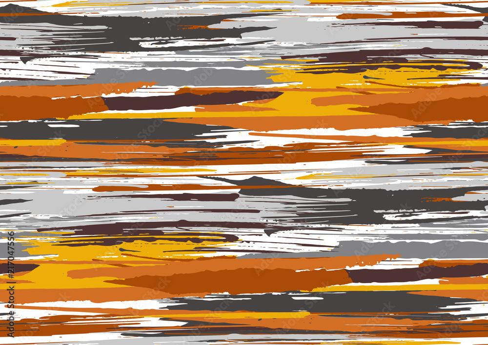 Wall mural Vector seamless pattern with hand drawn rough edges textured brush strokes and stripes hand painted.