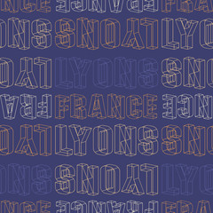 Lyons, France seamless pattern