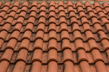 shingles red roof structure construction concept background texture with empty space for copy or text