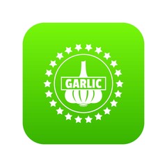 Garlic icon green vector isolated on white background