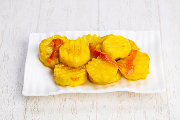 Tasty steamed zucchini