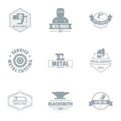 Metallurgical logo set. Simple set of 9 metallurgical vector logo for web isolated on white background