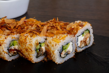 Delicious sushi rolls