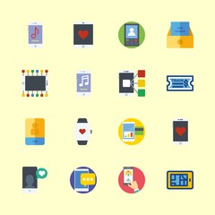 telephone icons set. terminal, internet, communication and cellular graphic works