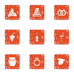 Amour icons set. Grunge set of 9 amour vector icons for web isolated on white background