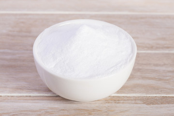Stevia leaf powder - Stevia rebaudiana. White background