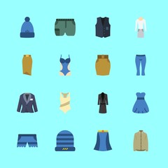 16 clothes icons set