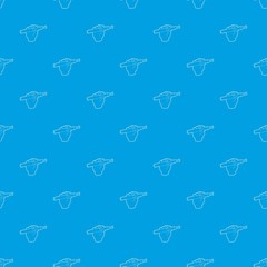 Hand holding e-cigarette pattern vector seamless blue repeat for any use