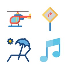4 travel icons set