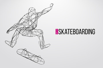 Silhouette of a skateboarder. Vector illustration
