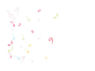 Music Notes Confetti Falling Chaos Vector. Music Symbols Texture Poster Background Elements. Party Night, Festival, Celebration or Concert, Melody Notes Trail. Decorative Song Sheets Chaos Effect.