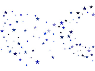 Obraz premium Blue Stars Confetti, Glowing Vector Border Background. Magic Christmas Lights, Gamour Sparkles, Glitter for Birthday Party Celebration. New Year Holiday Falling Down Stars Confetti, Gift Decoration.