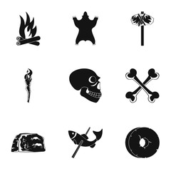 Antiquated icons set. Simple set of 9 antiquated vector icons for web isolated on white background