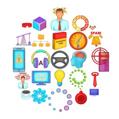 Commercialist icons set. Cartoon set of 25 commercialist vector icons for web isolated on white background