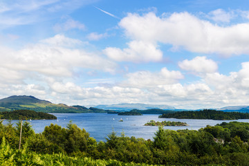 The view from Glen Striddle hill to Loch Lomond, Scotland, UK