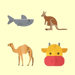 animals icons set. western grey, male, mouth and funny graphic works