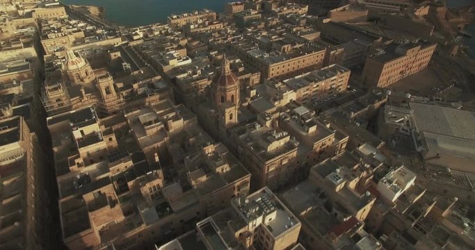 Aerial Shot - Bird's-eye view of Valletta Malta