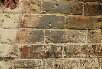Old brick wall with texture and wear.