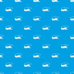 High waves with foam pattern vector seamless blue repeat for any use