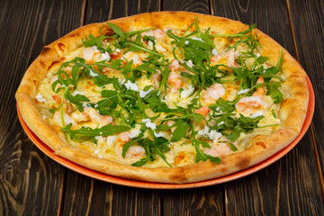 Pizza with prawn