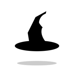 Fototapeta premium silhouette of a witch hat. in trendy flat style isolated on background. symbol for your web site design Document icon logo, app, UI. Document icon Vector illustration