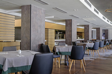 Interior of italian restaurant in big hotel 4