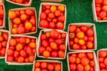Cherry Tomatoes for Sale at a Local Farmers Market