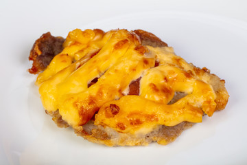 Roasted pork with cheese