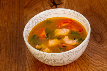 Fish soup with salmon