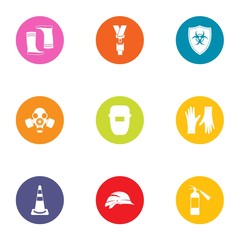 Repairer of road icons set. Flat set of 9 repairer of road vector icons for web isolated on white background