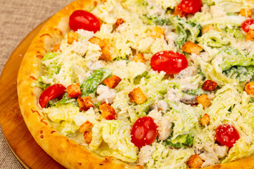 Pizza with chicken