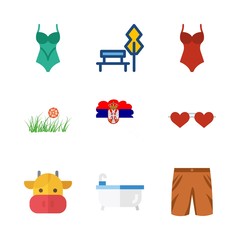 summer icons set. sea, modern, sensual and growth graphic works