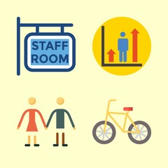 man icons set. coin, friendship, technology and shirt graphic works