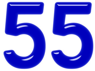 Fototapeta premium Numeral 55, fifty five, isolated on white background, 3d render